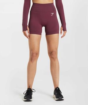 Burgundy Gymshark Vital Seamless 2.0 Women's Shorts | ILHRNX857