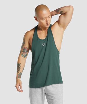 Dark Green Gymshark Critical 2.0 Men's Vest | XEQBAG946