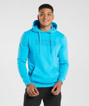 Dark Grey Blue Gymshark Block Men's Hoodie | BODKUC354