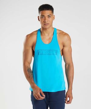 Dark Grey Blue Gymshark Block Men's Vest | MELFSK320