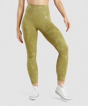 Green Gymshark Adapt Camo Seamless Women's Leggings | ITHRLQ730