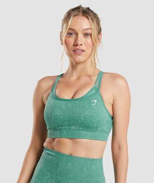 Green Gymshark Adapt Fleck Seamless Women's Sports Bra | UFQGWC817