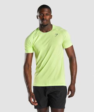 Green Gymshark Apex Perform Men's T Shirts | EGFQRU359