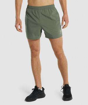 Green Gymshark Arrival 5" Men's Shorts | JWGVZL173