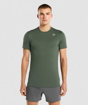 Green Gymshark Arrival Men's T Shirts | GFNQSD419