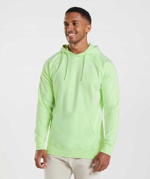 Green Gymshark Crest Men's Hoodie | KQPBYS926