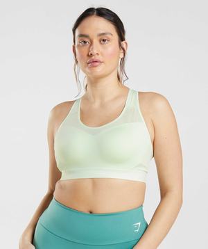 Green Gymshark Open Back Women's Sports Bra | TECYUM120