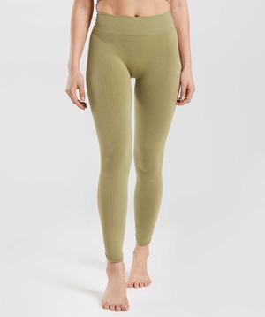 Green Gymshark Pause Seamless Women's Leggings | QNLBVO751