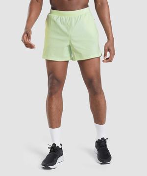 Green Gymshark Speed Evolve 5" Men's Shorts | ALKOVR486