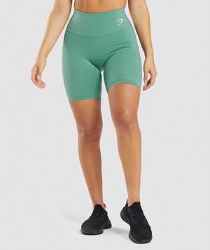 Green Gymshark Training Cycling Women's Shorts | JZUTHE497