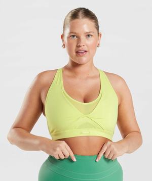 Green Gymshark Whitney Mesh Women's Sports Bra | ERWLQA027