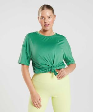 Green Gymshark Whitney Oversized Women's T Shirts | QKRUBF547