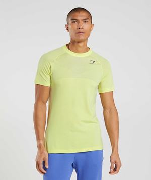 Green / White Gymshark Apex Seamless Men's T Shirts | INEXOU098