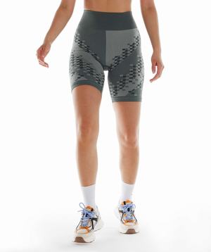 Grey / Black / Light Grey Gymshark Wtflex Cyborg Seamless Cycling Women's Shorts | DZKNMJ523