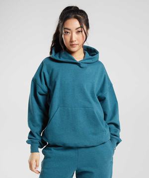 Grey Blue Gymshark Rest Day Sweats Women's Hoodie | GNSVIR462