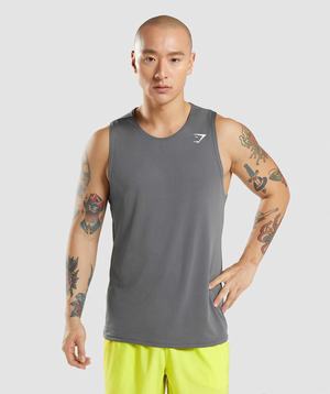 Grey Gymshark Arrival Men's Tanks | MPNKXH507