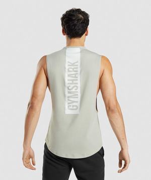 Grey Gymshark Bold Drop Arm Men's Tanks | UPHOKB254