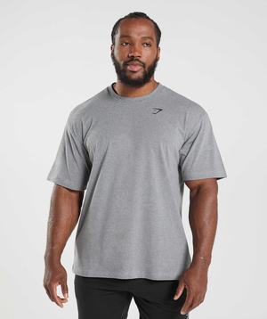 Grey Gymshark Essential Oversized Men's T Shirts | EYOIGH648