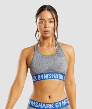 Grey Gymshark Flex Women's Sports Bra | ZQSKAI493