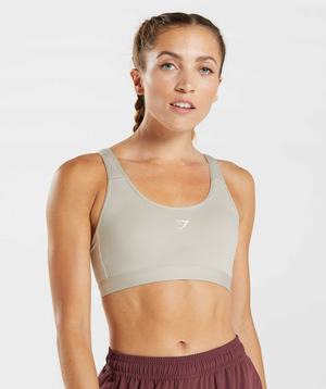 Grey Gymshark Fraction Women's Sports Bra | PJFXMR296