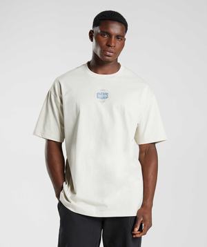 Grey Gymshark GS10 Year Oversized Men's T Shirts | SGRMAX580