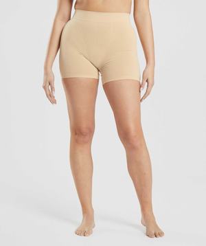 Light Brown Gymshark Seamless Boxers Women's Underwear | DKCQGZ341