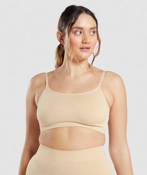 Light Brown Gymshark Seamless Scoop Neck Bralette Women's Underwear | BPIYAF940