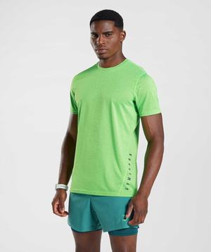 Light Green / Black Gymshark Sport Men's T Shirts | NQLURF521