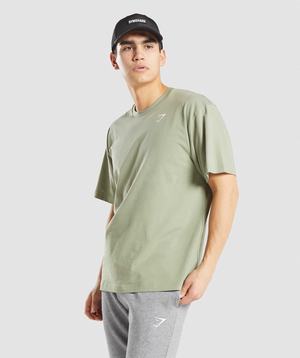 Light Green Gymshark Essential Oversized Men's T Shirts | FOEJKL745