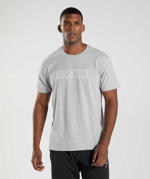 Light Grey Gymshark Block Men's T Shirts | AXSJDP647