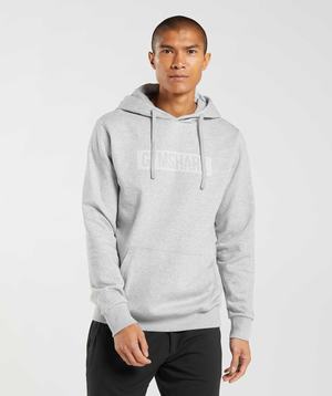 Light Grey Gymshark Block Men's Hoodie | TPOWIA784