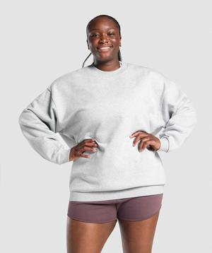 Light Grey Gymshark Training Oversized Sweatshirt Women's Pullover | OEXBRQ628