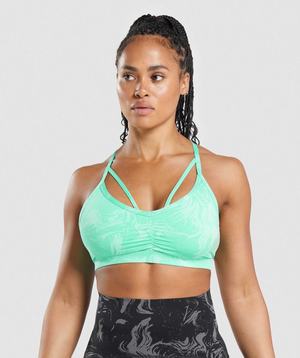 Light Turquoise Gymshark GS Power Women's Sports Bra | MFKBOX391