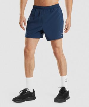 Navy Gymshark Arrival 5" Men's Shorts | SKQVXW240