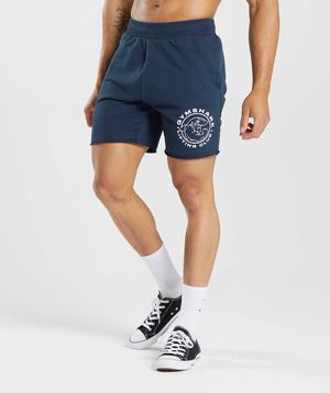 Navy Gymshark Legacy Men's Shorts | DZOHIB673