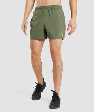 Olive Gymshark Arrival 5" Men's Shorts | DTANRU895