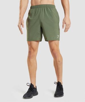 Olive Gymshark Arrival Men's Shorts | OBARPW578