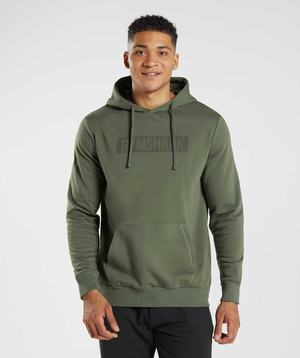 Olive Gymshark Block Men's Hoodie | IVTGRS361