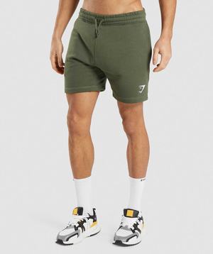 Olive Gymshark Crest Men's Shorts | CPXHSM831