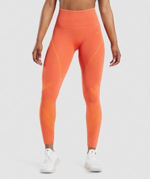 Orange / Apricot Orange Gymshark Apex Seamless High Rise Women's Leggings | MFJXZN142