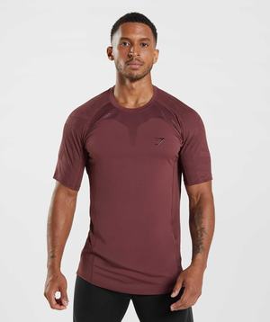 Pink Brown Gymshark Form Men's T Shirts | YHMLJX371