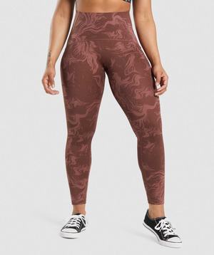 Pink Brown Gymshark GS Power High Rise Women's Leggings | ATPMYZ746