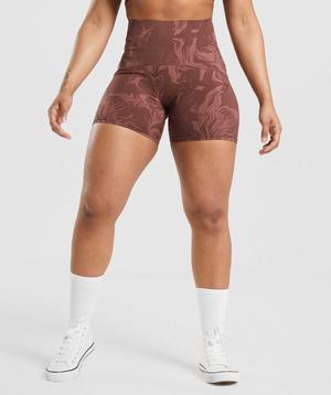 Pink Brown Gymshark GS Power High Rise Women's Shorts | IXRNVC809