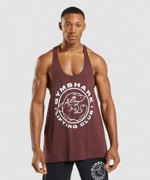 Pink Brown Gymshark Legacy Men's Vest | BDRZHP394