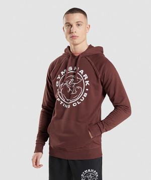 Pink Brown Gymshark Legacy Men's Hoodie | HWYIKT637