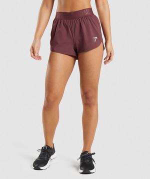 Pink Brown Gymshark Training Loose Fit Women's Shorts | KBJZNI927