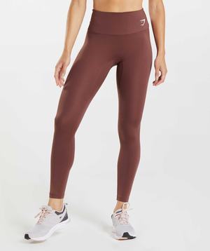 Pink Brown Gymshark Training Women's Leggings | WIVNAJ042