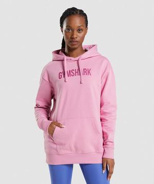 Pink Gymshark Apollo Oversized Women's Pullover | PWKVGI280