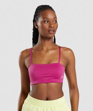 Pink Gymshark Bandeau Women's Sports Bra | ZXYKUW716