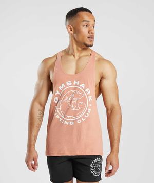 Pink Gymshark Legacy Men's Vest | KNVEDB703